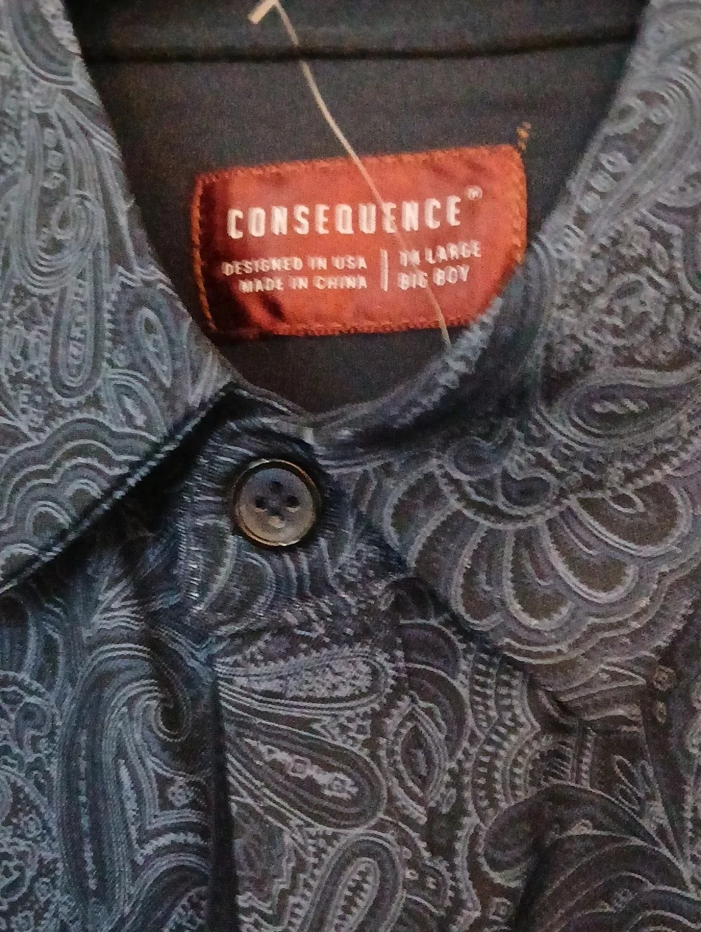 Boy's Short-Sleeve Blue Paisley Shirt